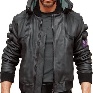Cyberpunk 2077 Samurai Off White Bomber Leather Jacket