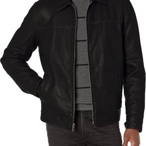 Classic Black Faux Leather Jacket